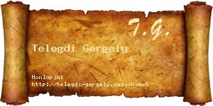 Telegdi Gergely névjegykártya